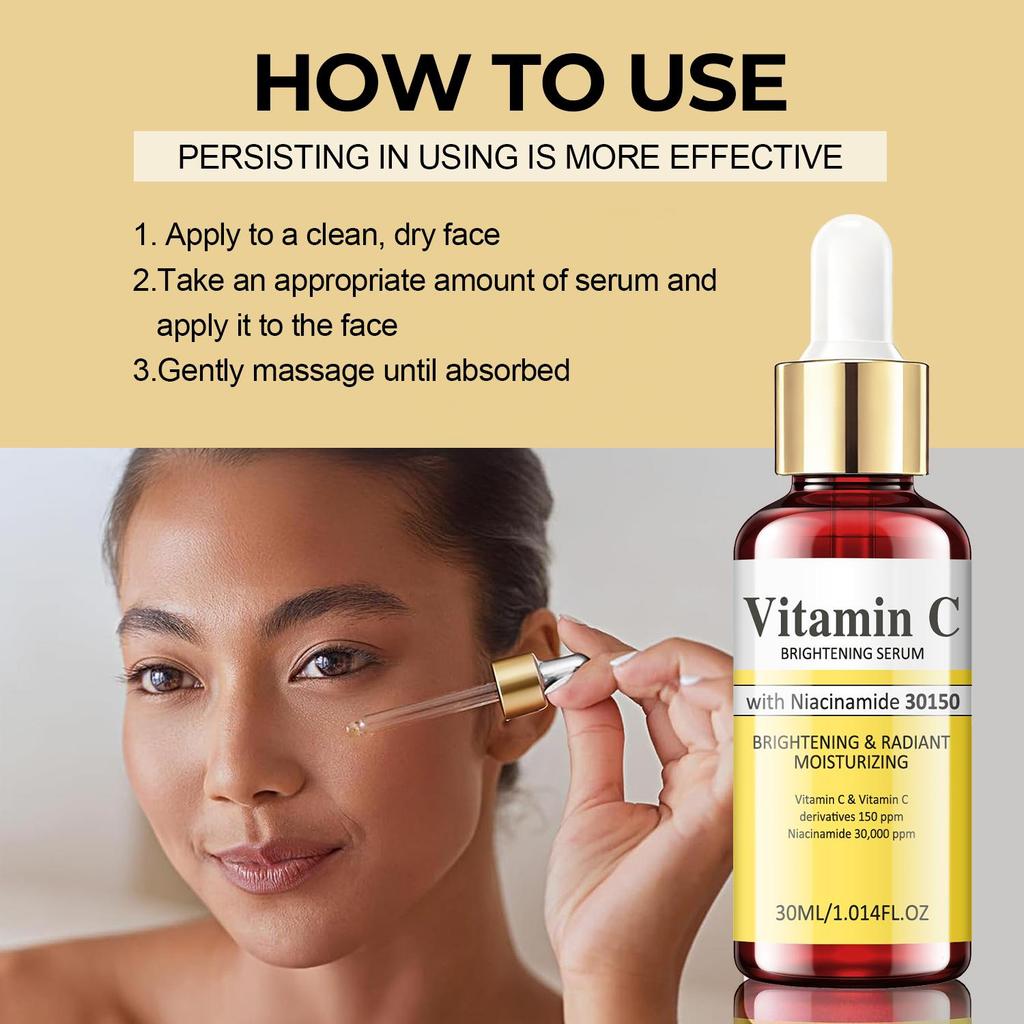Vitamin C Brightening Serum-Minimizes Visible Signs Of Aging-Improves The Look Of Dark Spots-Supports Skin's Natural Collagen Production-30ml