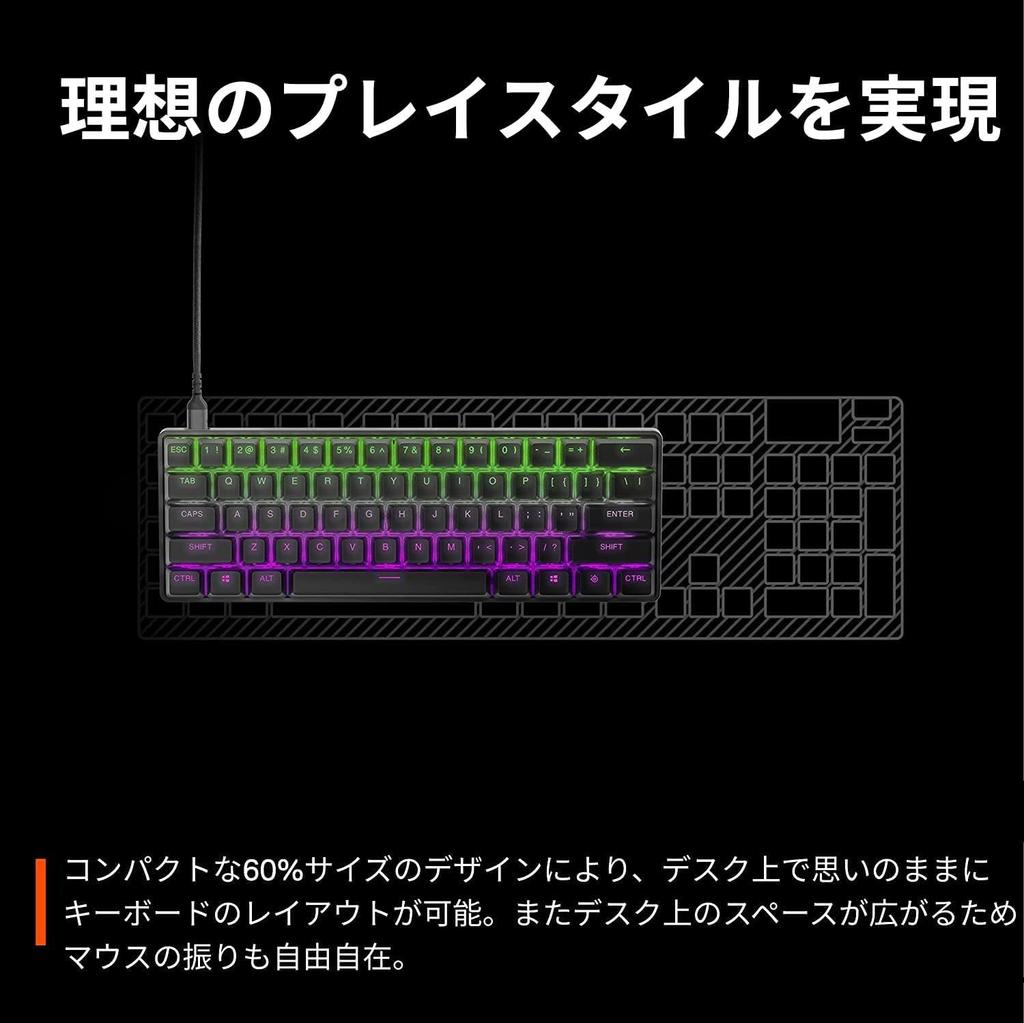 SteelSeries Apex Pro Mini Gaming Keyboard, US Wired, English Layout, OmniPoint Switches, 2-in-1 Action Key, 64820, Black
