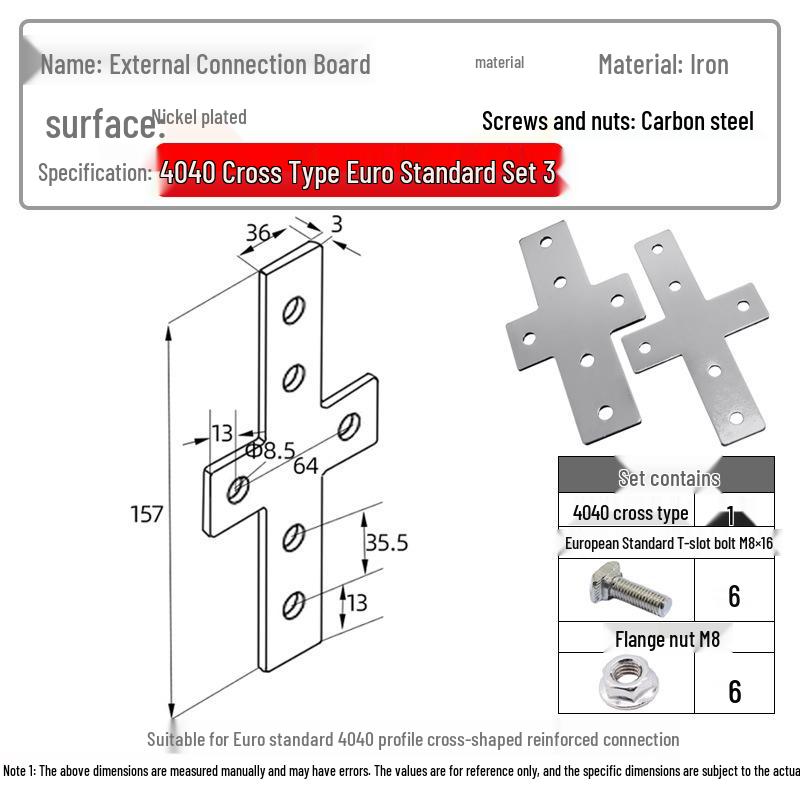 Plaque de Connexion d'Angle en Aluminium pour Profilés 20/30/40 avec Fixations