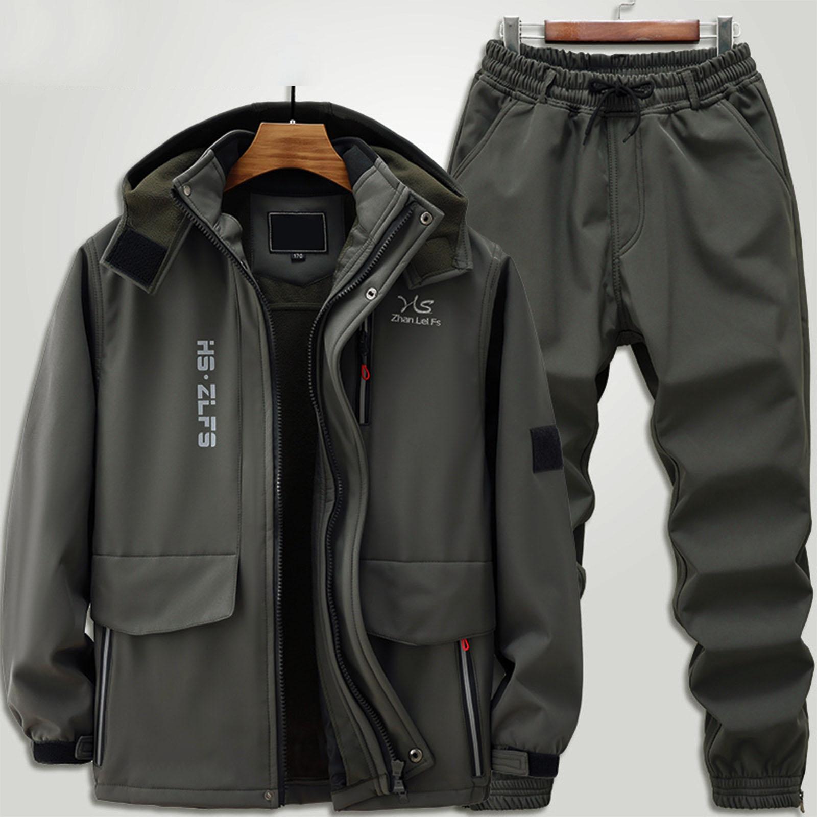 

Мужской флисовый костюм-куртка Ветрозащитный и водонепроницаемый Уличный Защищающий от холода Теплый Хлопковый Жакет Утепленный Костюм XL