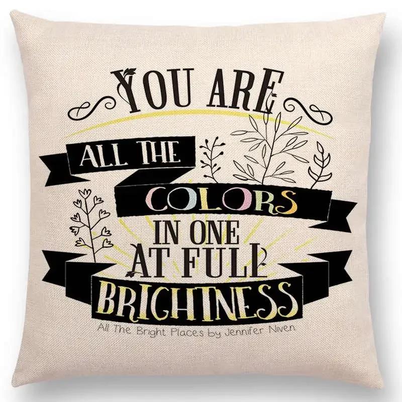 

Чехол для подушки в черно-белом стиле с надписью «Книги для чтения» с декоративными буквами и теплыми фразами для автомобиля 30x30cm бежевый