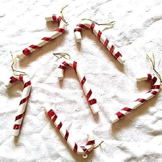 Tree Hanging Canes, Christmas Candy for Decorations,Candy Sticks,Gift Items, Tree Hanging Ornament Items Pack of 12