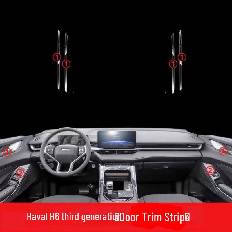 Third Gen Haval H6 Interior Protective Film: Gear Shift, Center Console, Screen, Dashboard.