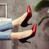 Přechodová barva lakované dámské boty jaro a léto nová špičatá mělká ústa sexy boty na jehlovém podpatku pracovní obuv drf56