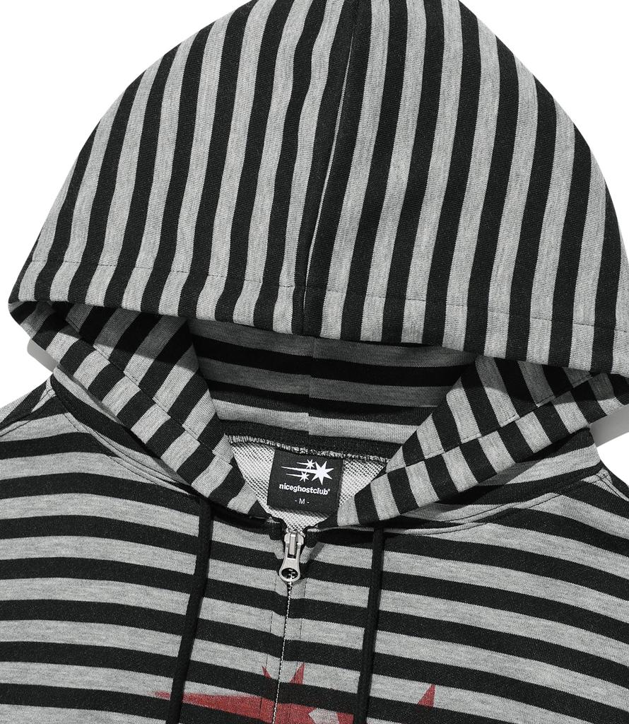 Niceghostclub Stripe Rush 3Star Hoodie Zip Up_Black(Ng2Gsum491A)