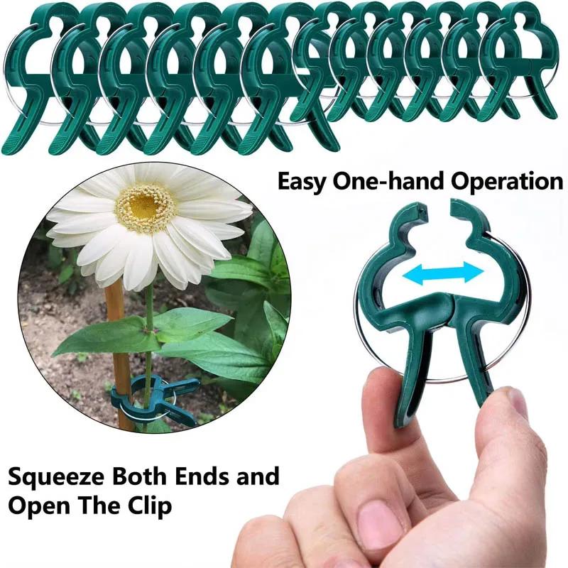 15/30Pcs Reusable Plant Fixed Clips, Greenhouse Vine Support Bracket for Flower, Vegetable & Tomato Stem Fixing Garden Tools