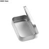 1PC Metal Rectangular Empty Mini Tin Box Tinplate Push Candy Pill Cases Bins Jar Hinged Containers Small Organizer Storage Box