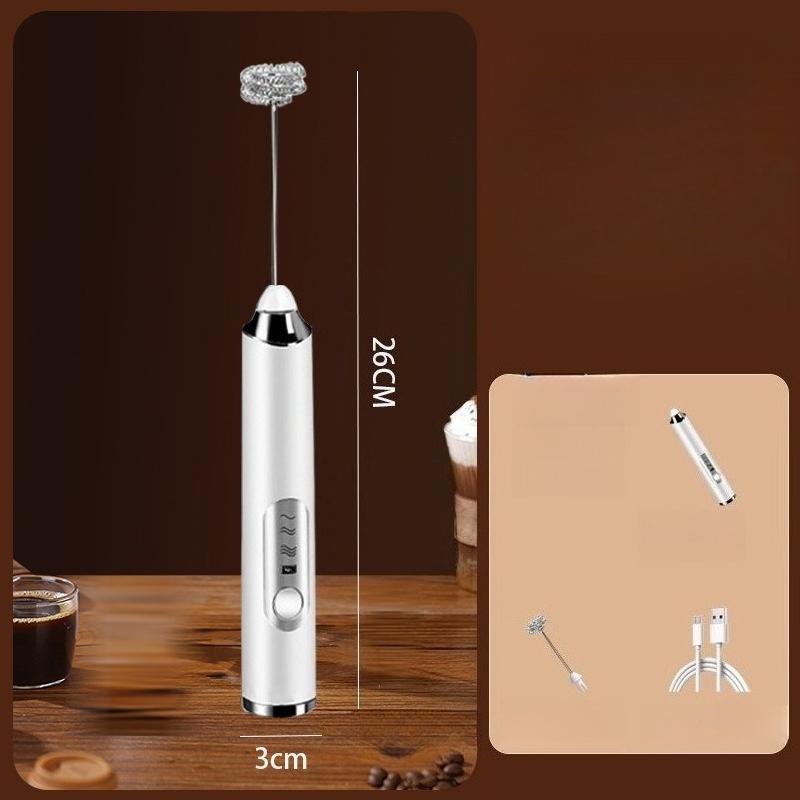 Rechargeable Milk Coffee Frother Handheld Electric Whisk Coffee Mixer with Stand Detachable for Latte Cappuccino Matcha Egg