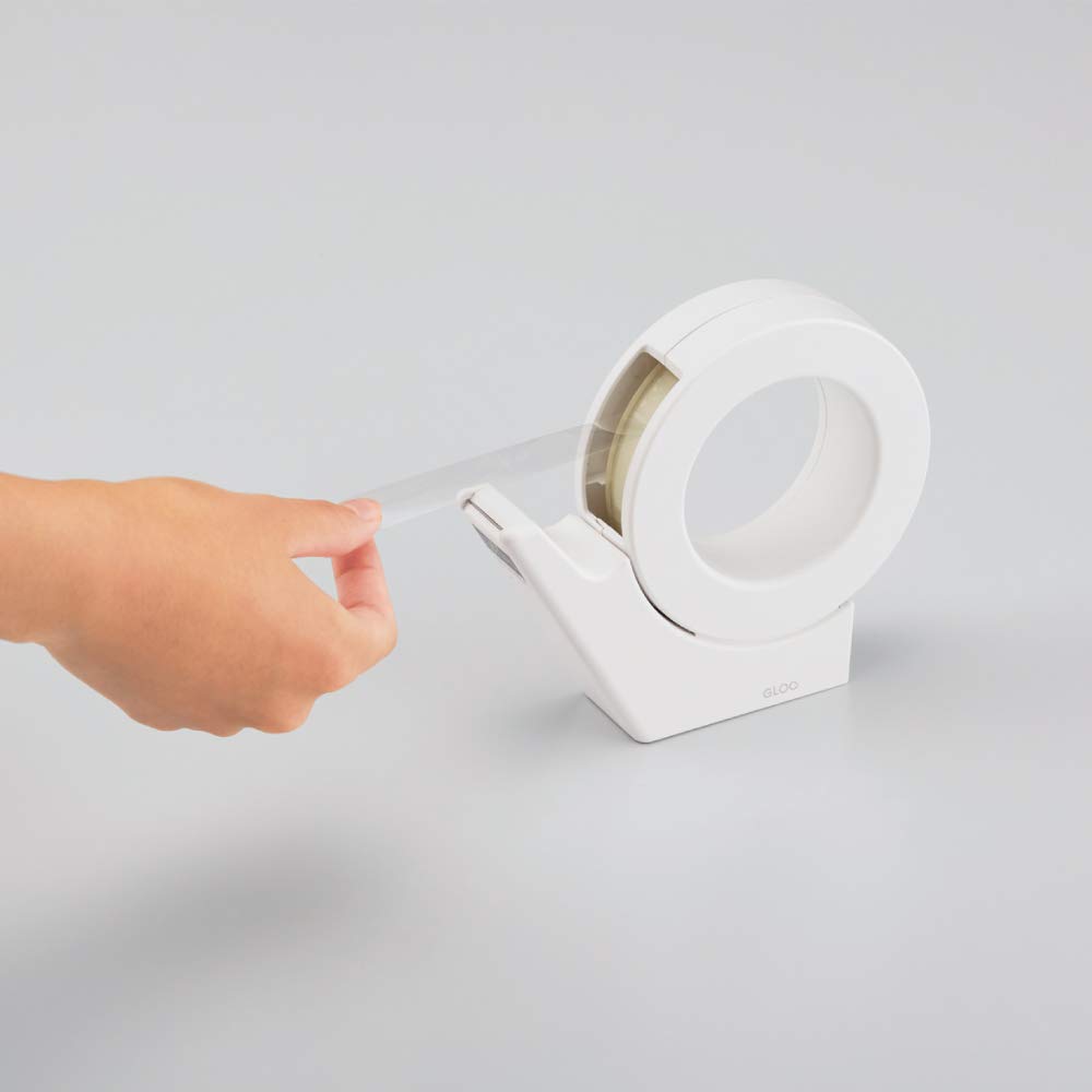 KOKUYO Tape Cutter GLOO Suction Cup Handy Type Large Roll Exclusive White Body Size: H133xW38xD149mm/164g T-GM500W