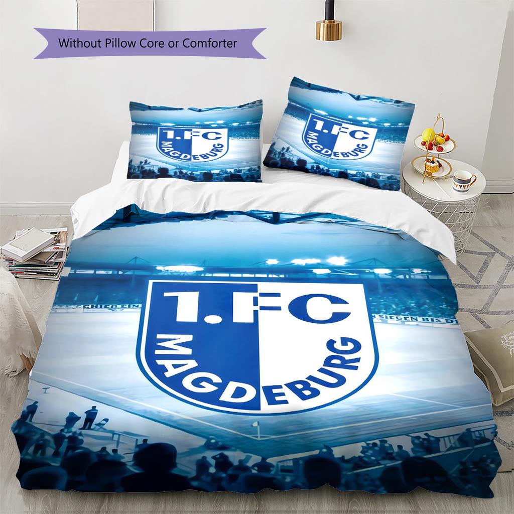1. FC Magdeburg Pattern Bedding,Quilt Set Quilt Cover Pillowcase Home Birthday Gift (1 * duvet cover + 2 * pillowcase, without core)