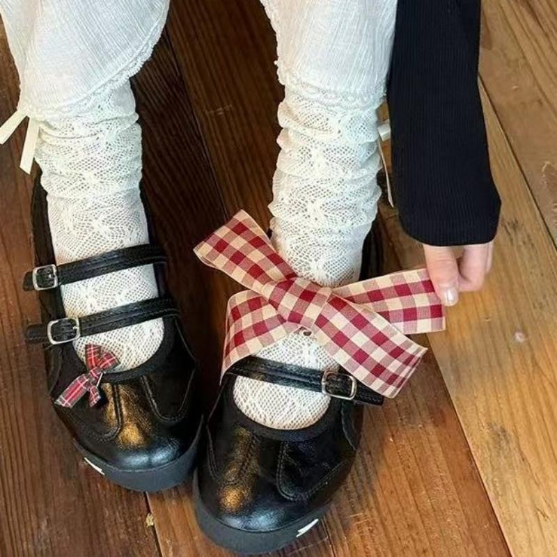 Fashion Retro Sweety Flat Shoes 2025 Summer Round Head Buckle Women Shoes College Style Outside Comfortable Soft Ladies Flats Shoes