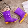 Medium tube non-slip waterproof shoes jelly rain shoes rain boots water boots thermal cover shoes women's adult fashion long tube