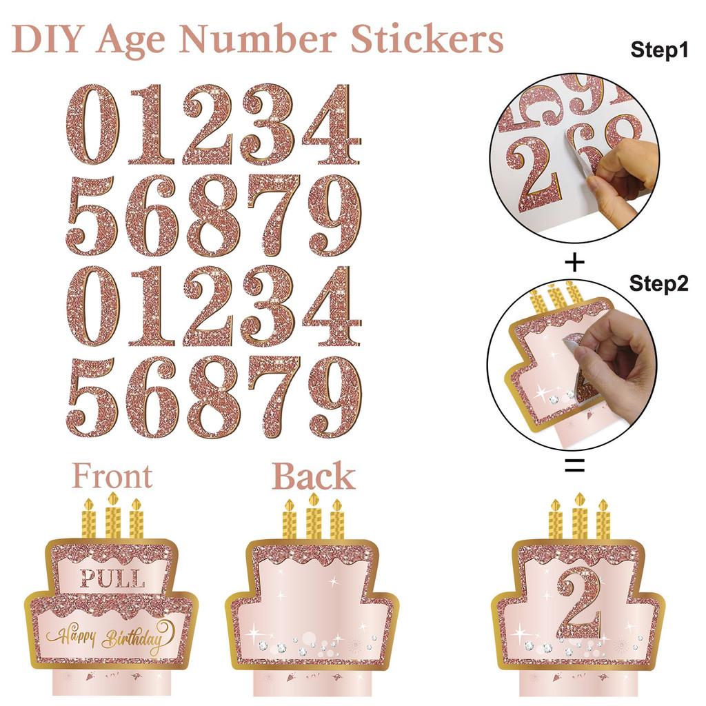 Roségoldene Digitale Zahl Geschenkbox Mit Aufbewahrung Für Geburtstagsfeiern Und Feiern