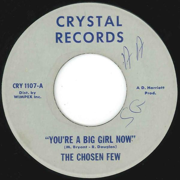 

7-дюймовая пластинка CHOSEN FEW Youre A Big Girl Now CRY1107 Crystal Records 1973 Ямайка Регги Ска Даб Б/у