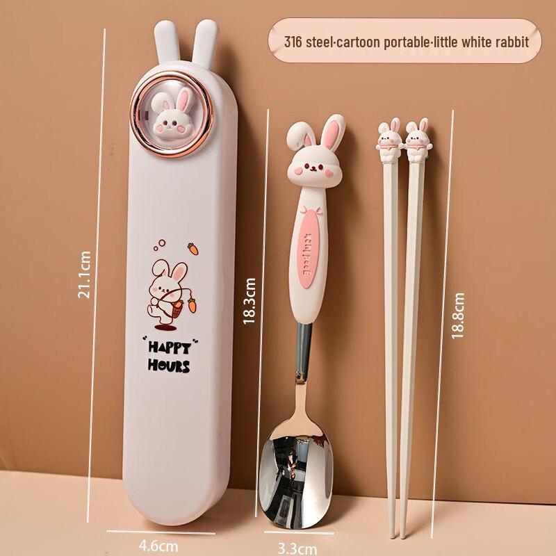 abay Kids' Bear Spoon & Chopsticks Tableware Set