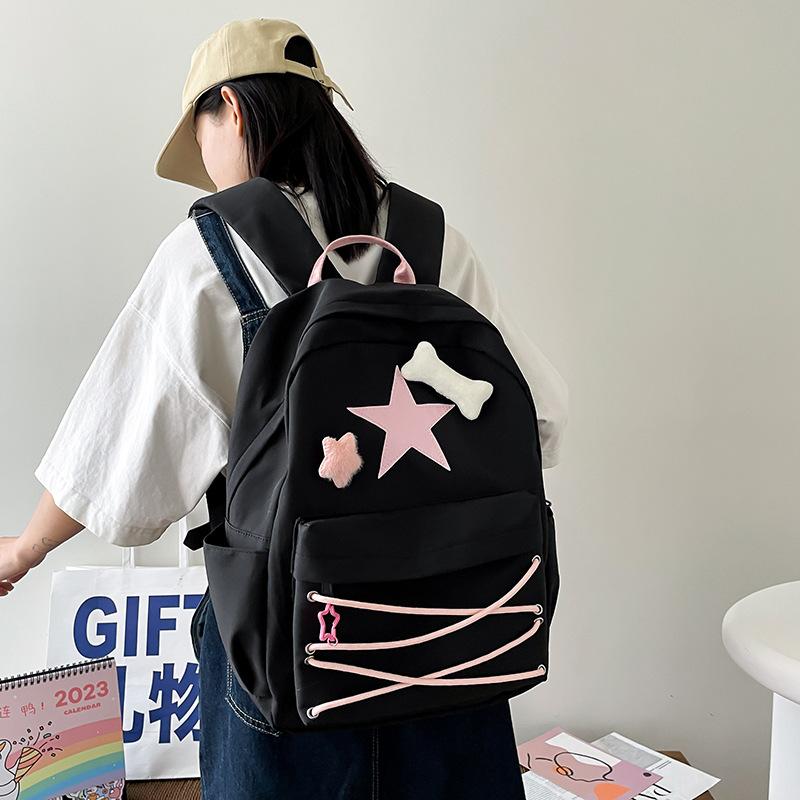 Schoolbag Backpack Female Japanese ins Personality Fashion Star Primary and Secondary School Student School Bag Korean Version Niche Versatile Braided