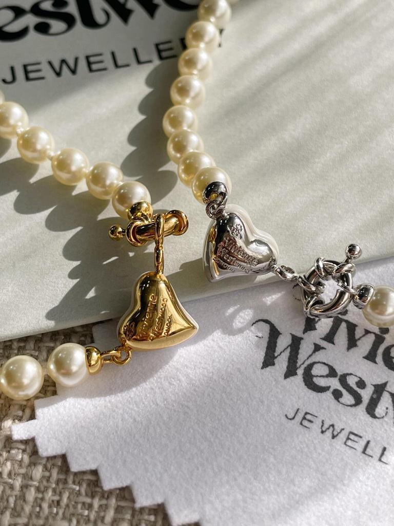 High-End Empress Dowager Heart Necklace and Saturn Bracelet Set