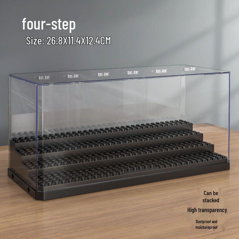 Lego-Compatible Stepped Acrylic Display Box – Dustproof, Detachable, Perfect for Figurines and Kids' Assembly Gift