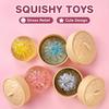 3D Crystal Bun Squeeze Toy Set Infinitely Squeezable Decompression Toy with Lid and Base
