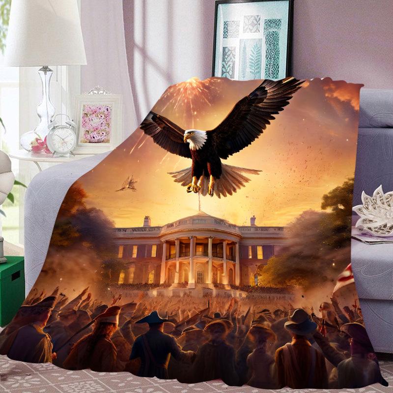 Independence Day Digital Print Flannel Blanket - Home, Air Conditioning, Nap & Gift Blanket