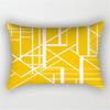 XUNYU Rectangular Polyester Print Pillowcase Yellow Geometry Home Cushion Cover Waist Pillowcase Car Chair Pillow Cover CE02