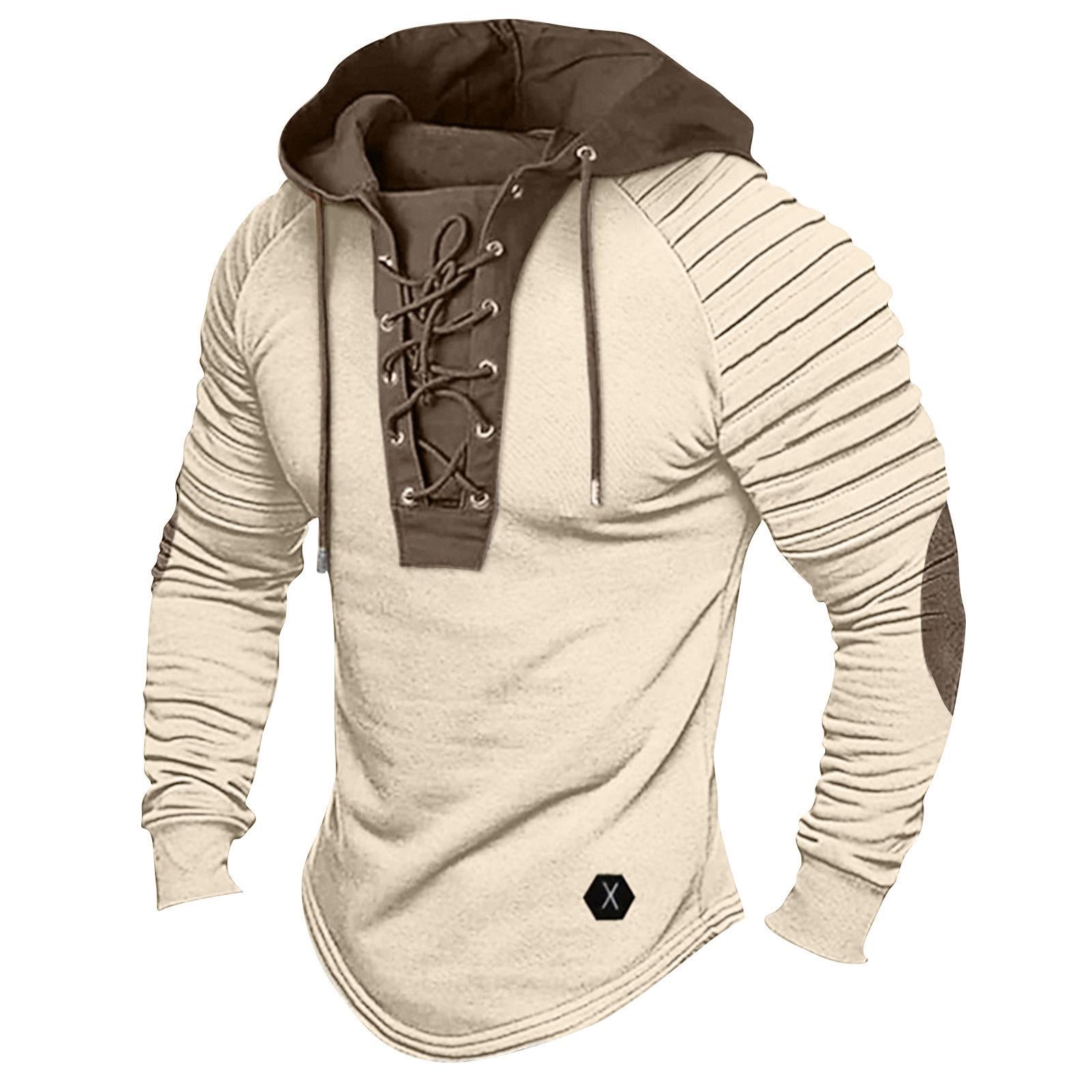 

Мужская модная спортивная приталенная футболка с длинным рукавом и круглым вырезом L бежевый