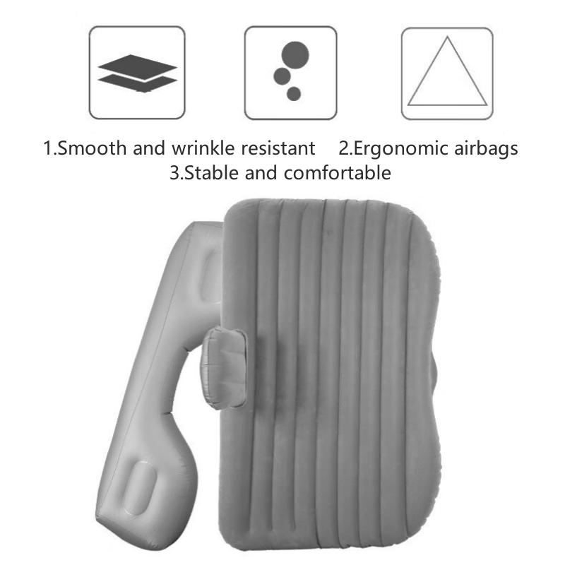 Ultra-soft Flocking Environmental Fabric Car Inflatable Bed Air Cushion Bed Portable Car Travel Bed For Most Small Car