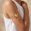 Gold Color Starfish Arm Cuff Upper Arm Bracelet  for Women Adjustable Boho Double Wire Bangle Summer Beach Wedding Jewelry Gift