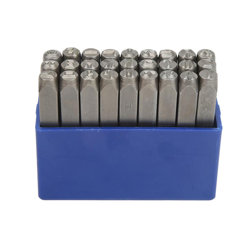 Buchstabenstanzer-Set, 27 Buchstaben, hochfester Kohlenstoffstahl, Metall-Buchstabenstempel-Set für Schmuck