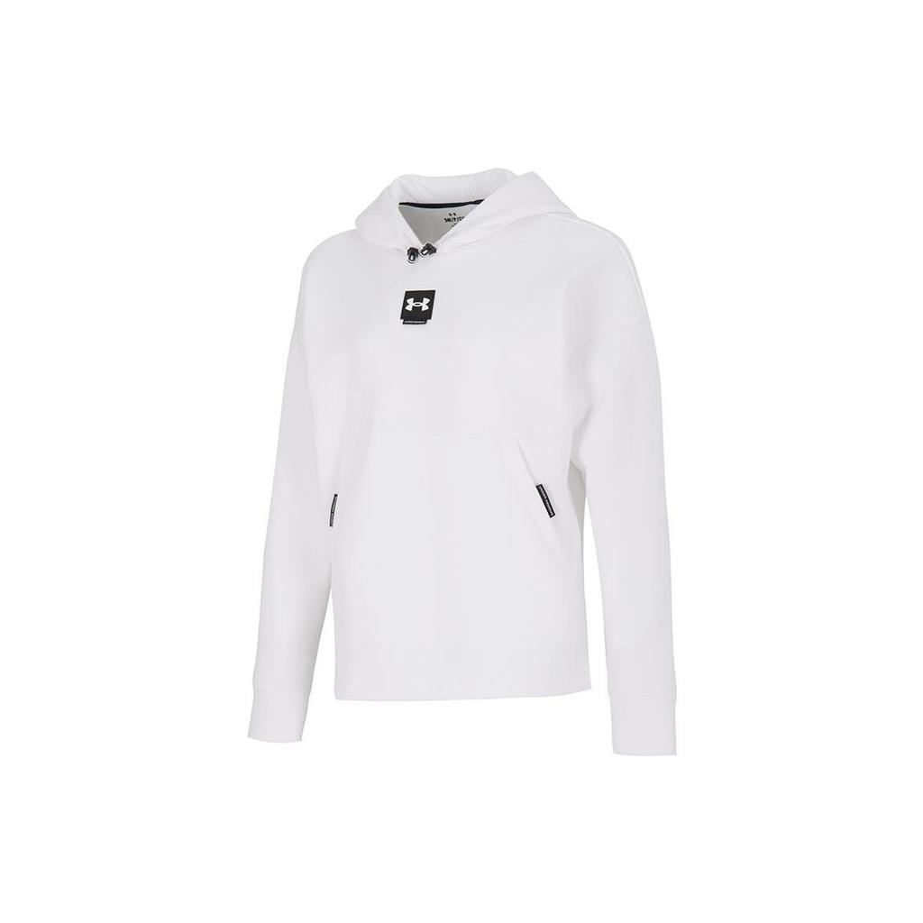 Under Armour FW22 Solid Color Small Logo Print Hoodie Women Hoodie White 1374117-100