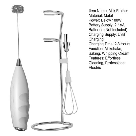 Milchaufschäumer Elektrischer Mixer Edelstahl-Blender 2-in-1 Wiederaufladbarer Eierschläger Schaumbereiter für Kaffee