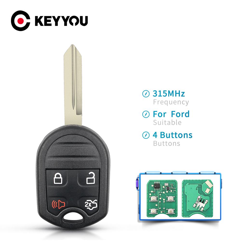 KEYYOU 4 Button Smart Remote Keyless Car Key For Ford Edge Escape Expedition Explorer With 4D63 Chip 80 Bits CWTWB1U793 315Mhz