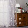 Polyester Jacquard Floral Print Transparent Curtain Window Screen Household Decoration