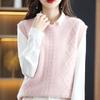 Autumn and Winter Warm Knitted Women's Sleeveless Sweater Solid Pullover Vest
