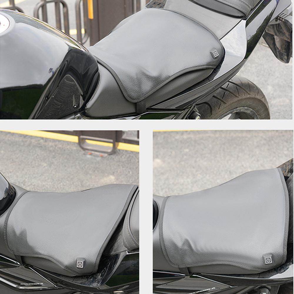 Motorcycle Heated Seat Cushion Electric Heated Seat Pad 3-Speed   Temperature Heating Seat Cover For Motorcycle Snowmobile