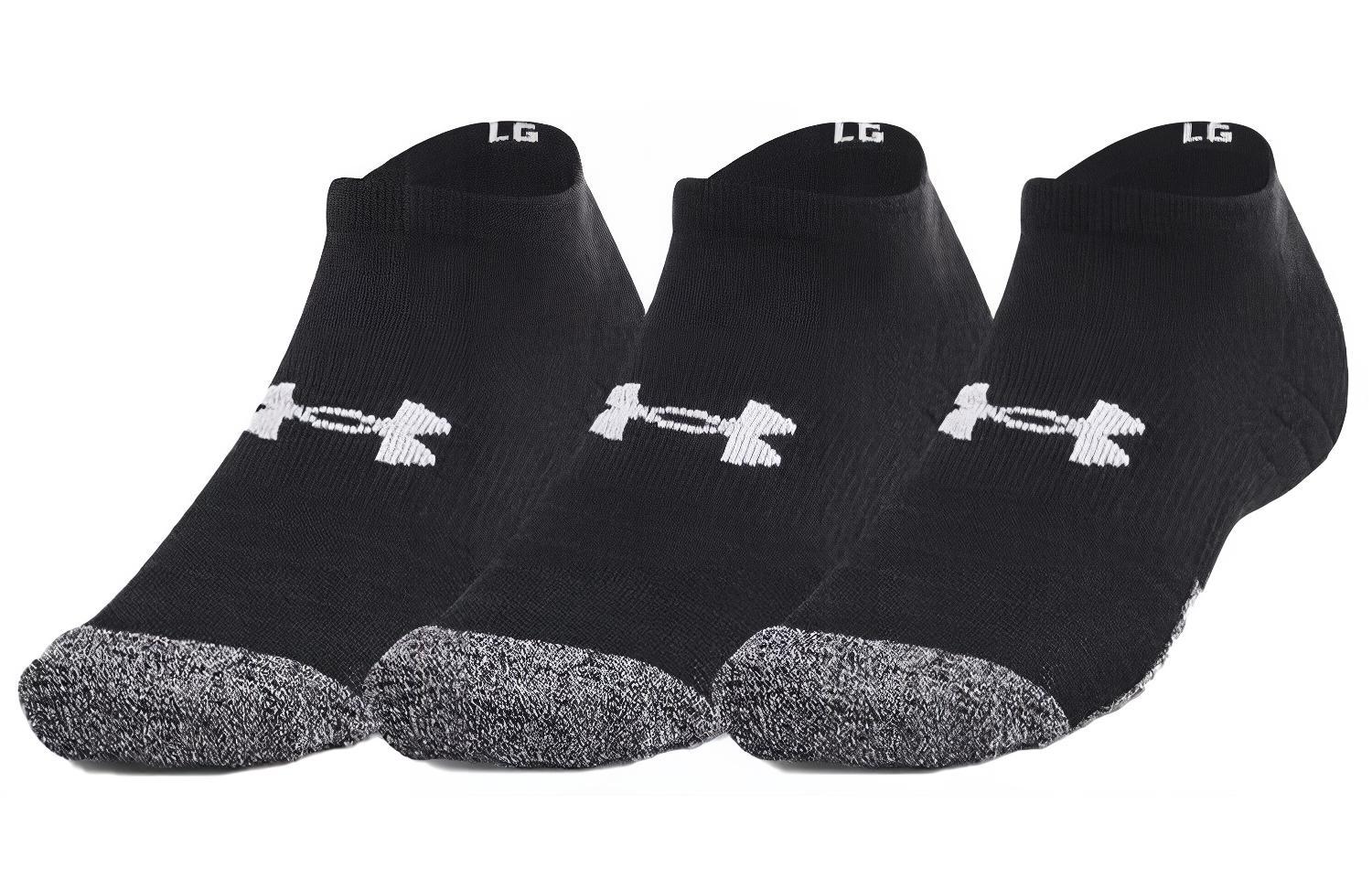 Under Armour Ankle Socks Unisex 3 Pack Black 1346755-002 L