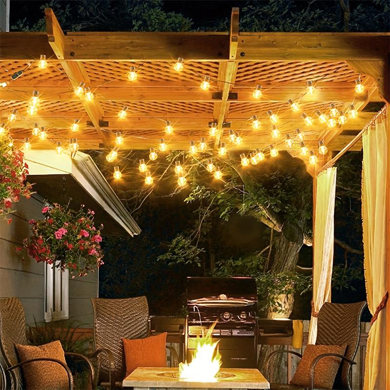 G40 Led Solar Globe Led String Lights Outdoor Waterproof Shatterproof Solar Hanging Lights for Backyard Bistro Decoration Light