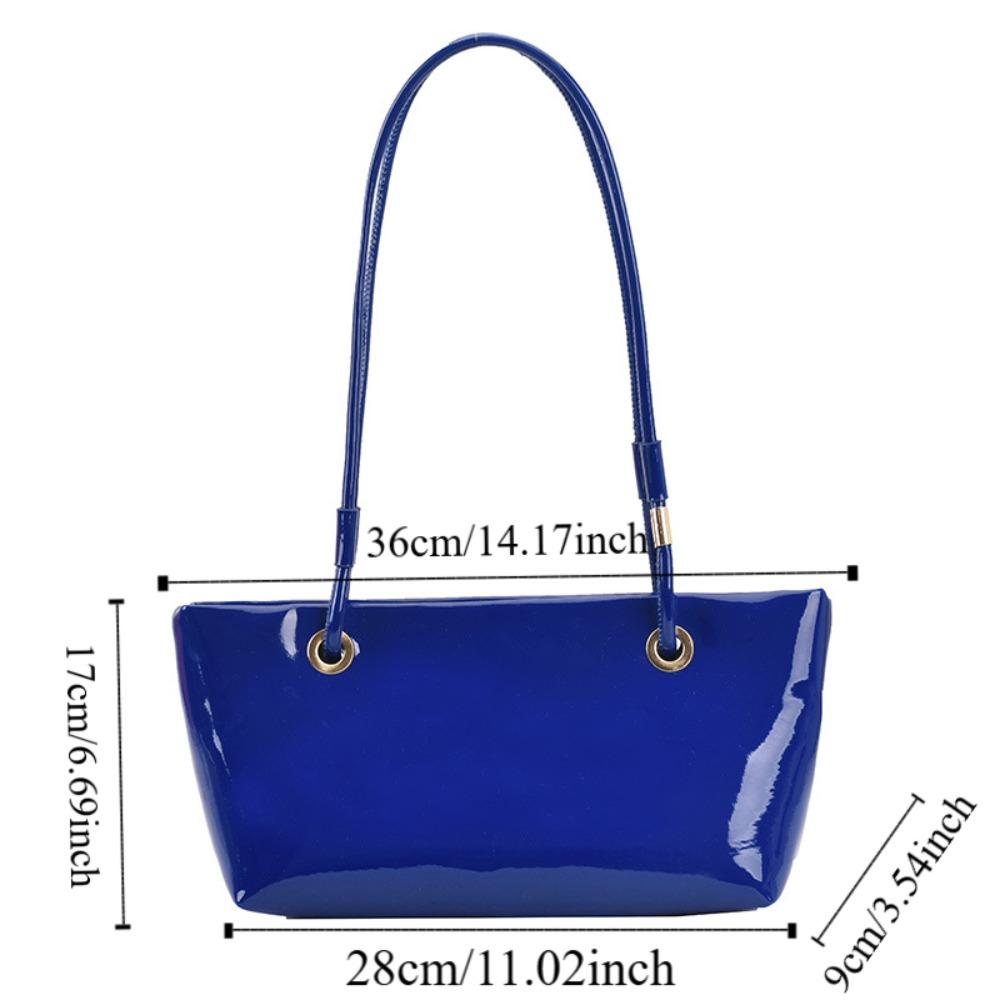 Smooth Korean Style Underarm Bag Elegant Commuting Tote Bag Patent Leather Shoulder Bag  Outdoor