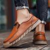 38-46 Men's Genuine Leather Shoes Spring and Autumn New Style Sports Running Shoes