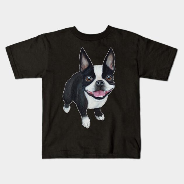 Boys Girls Soft Cotton Graphic Tees Boston Terrier Breathable Daily School Wear Kids T-Shirts