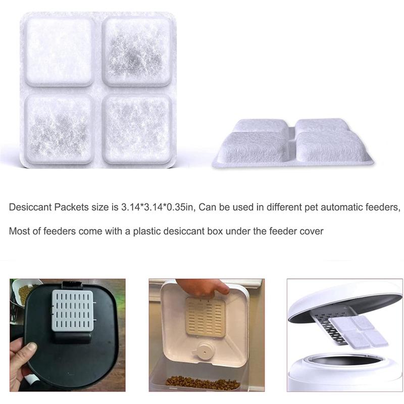 ABQR 12PCS Pet Food Desiccant Bag for Automatic Cat Dog Feeders Keep Pet Food Dry and Fresh