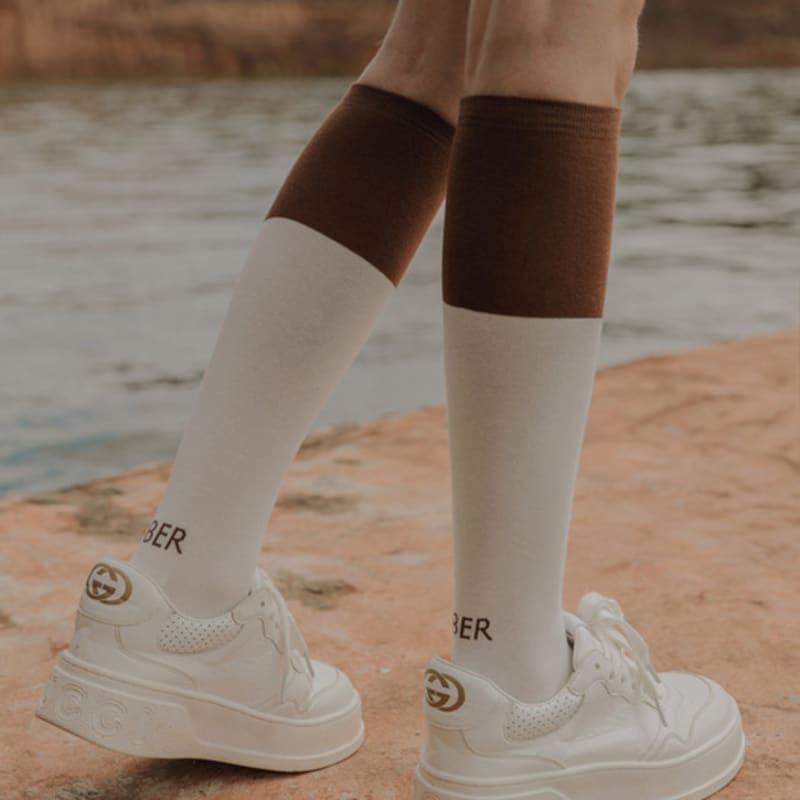 

OBER GOLF & SPORTS One tone coloration Knee socks (brown) brown