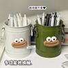 2 Pack Large Capacity Pencil Holder for Student Desk, Big Mouth Pencil Cup Storage, Matcha Green and Cream