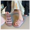 Summer new thick bottom heightening versatile beach sandals original retro open-toed beach non-slip one-word slippers