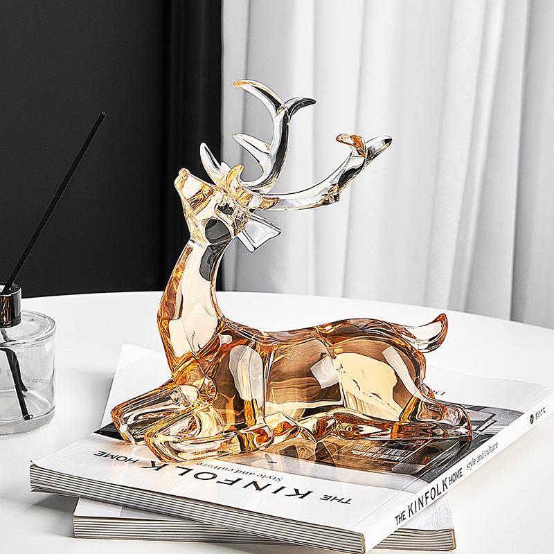 Nordic Home Decoration Transparent Acrylic Animal Statue Living Room TV Cabinet Creative Animal Sculpture Modern Craft Gift