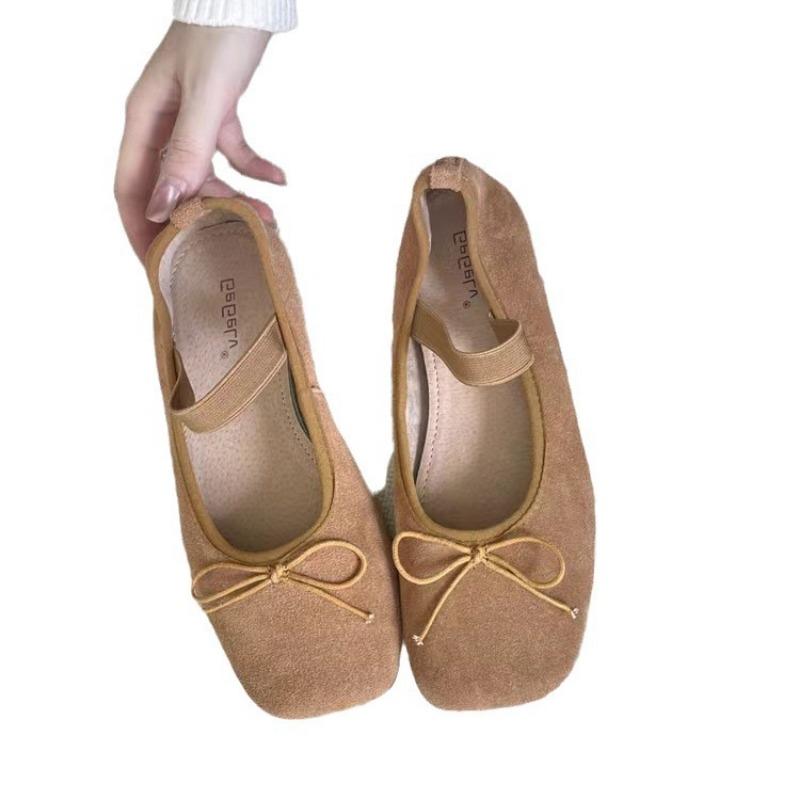 Leder Retro Flache Einzelne Schuhe Mode Einzelne Schuhe