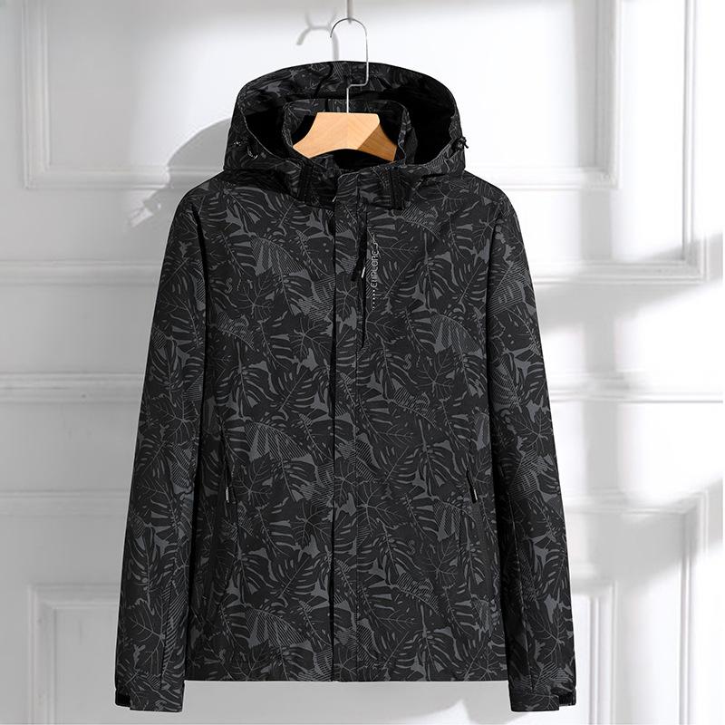 New spring and autumn thin outdoor sports mountaineering jacket hooded removable waterproof breathable jacket