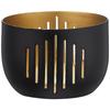 Ornamental Iron Tea Light | Stylish | for Indoors & Outdoors Décor (Matt Black with Gold)