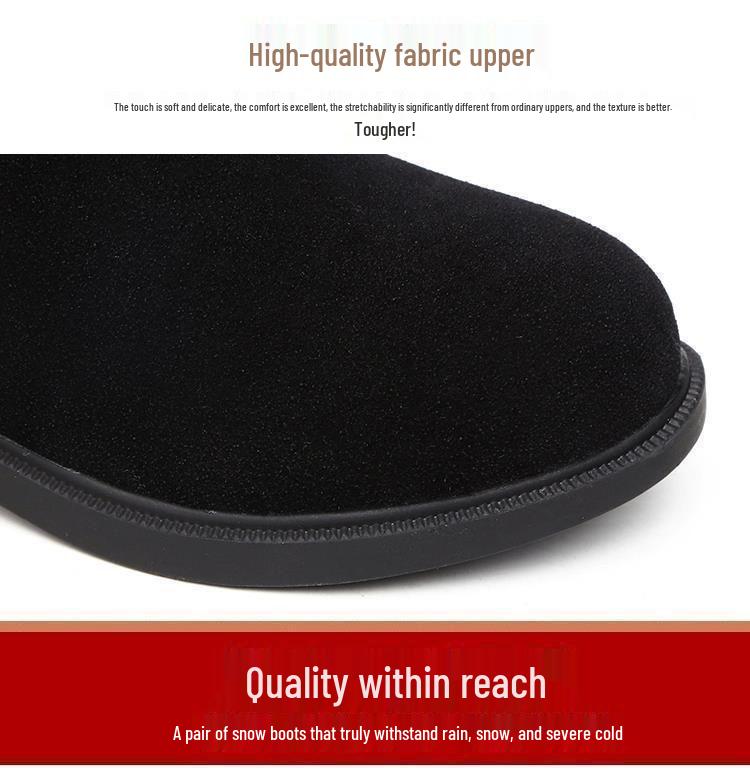 2025 New Winter Fleece-Lined High-Top Cotton Shoes - Soft, Non-Slip, Lightweight Slip-Ons for Moms