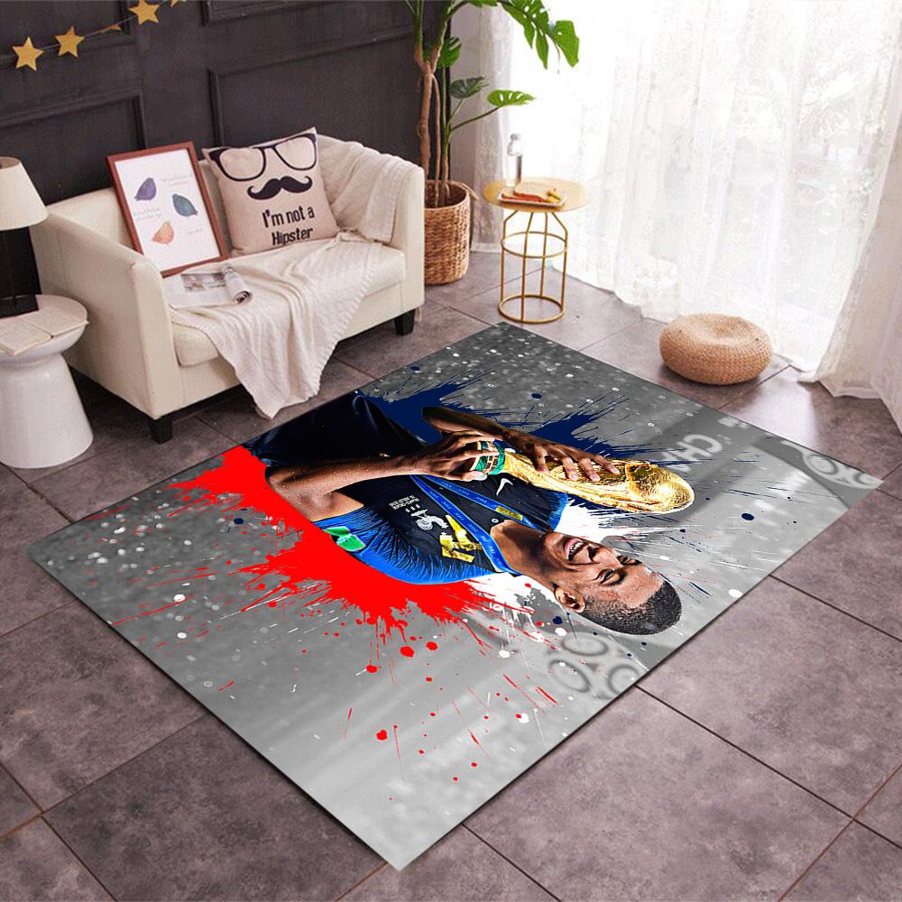 Mbappe Soccer Legend Floor Rug Office Rug Perfect for Study room Outdoor Living Rooms Decorate room Anti-slip Rug Decorate Offices